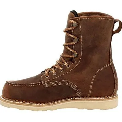 Georgia Men's Wedge 8" Waterproof Soft Toe Slip Resistant Work Boot -Brown- GB00532