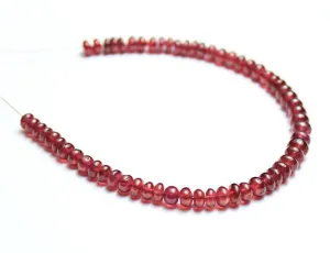 Glass Fill Red Ruby Smooth Polished Rondelle Loose Beads Strand 7" 3mm 5mm