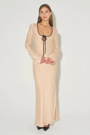 Gwyneth Long Sleeve Maxi Dress Biscotti