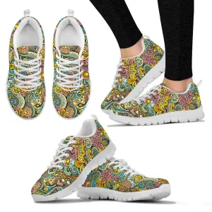 Hand Drawn Objects Hippie Sneakers.