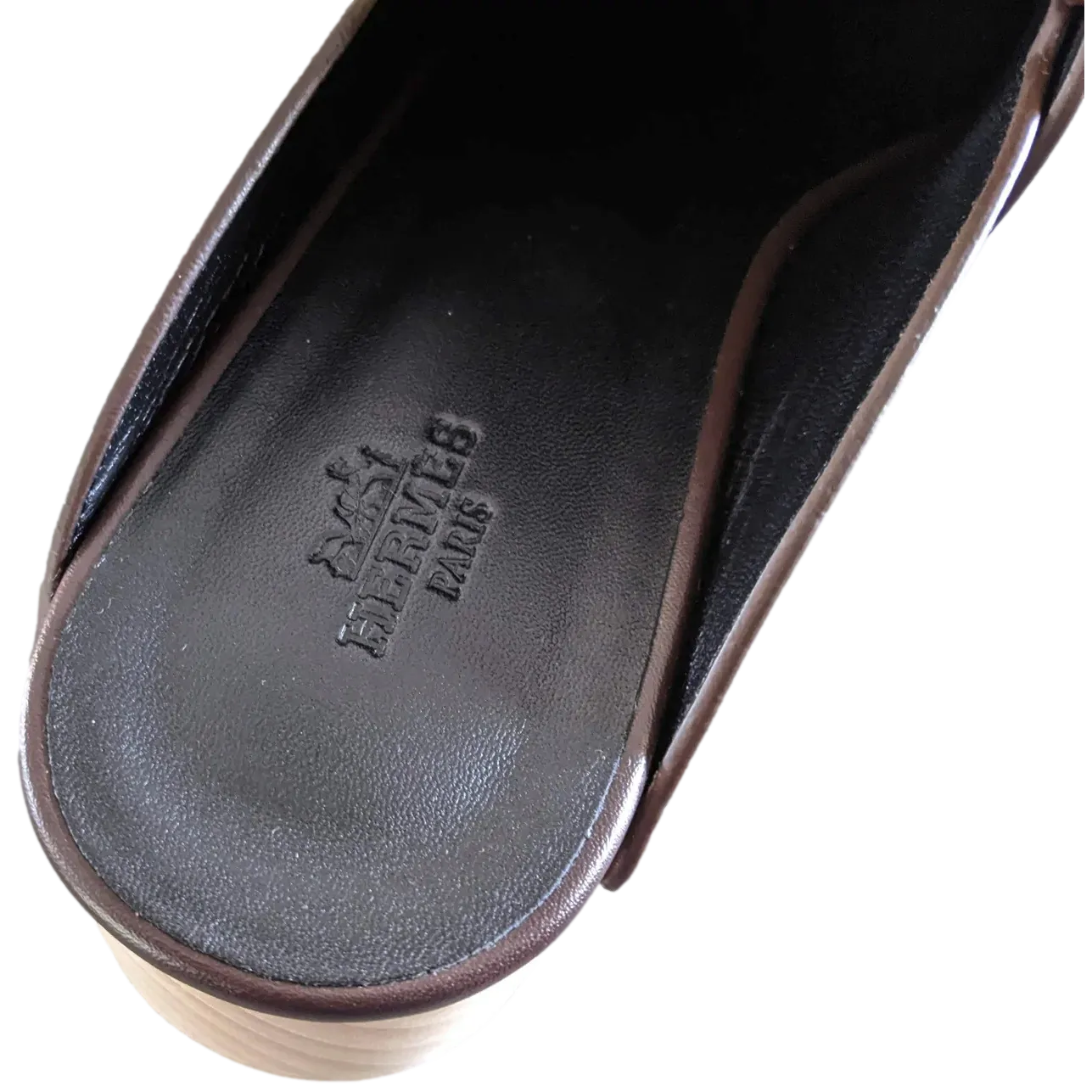 Hermes [SH13] Cafe "Mules Femme Calya"  Women Calfskin Mules Sz 37, BNIB!
