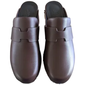 Hermes [SH13] Cafe "Mules Femme Calya"  Women Calfskin Mules Sz 37, BNIB!