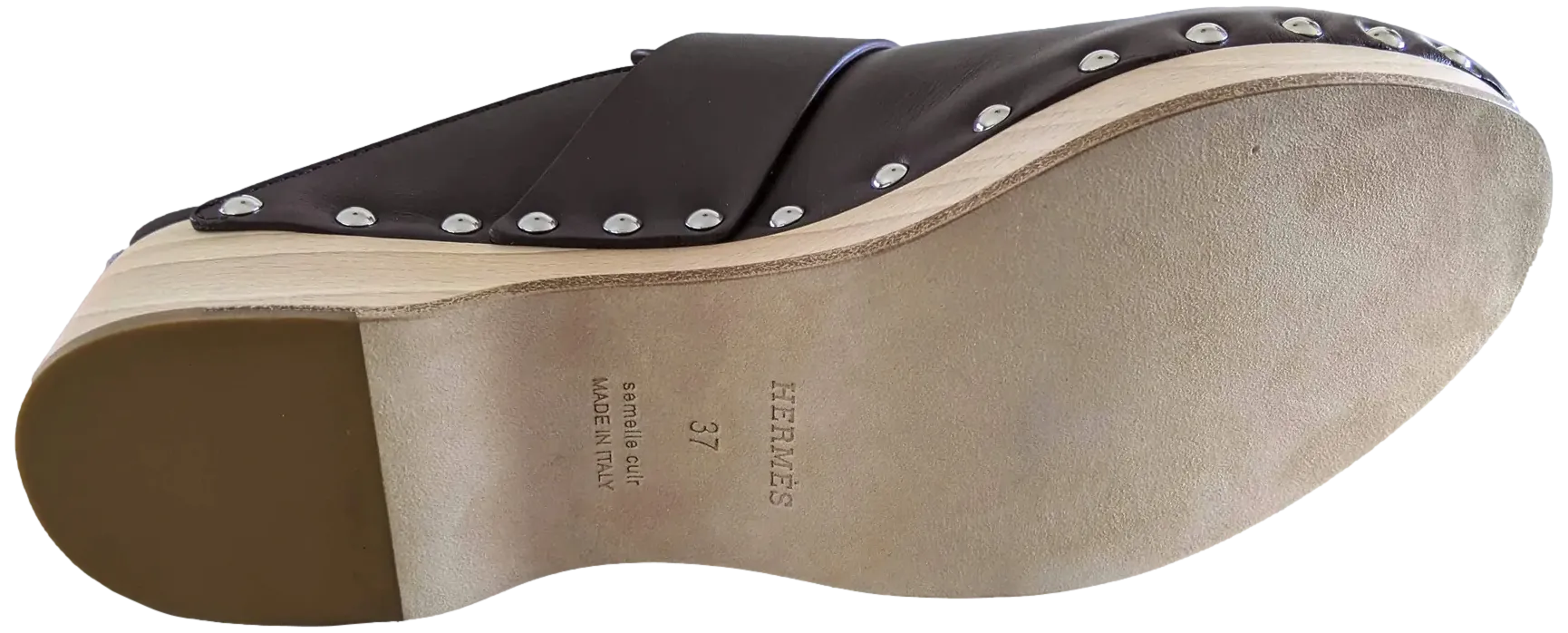 Hermes [SH13] Cafe "Mules Femme Calya"  Women Calfskin Mules Sz 37, BNIB!