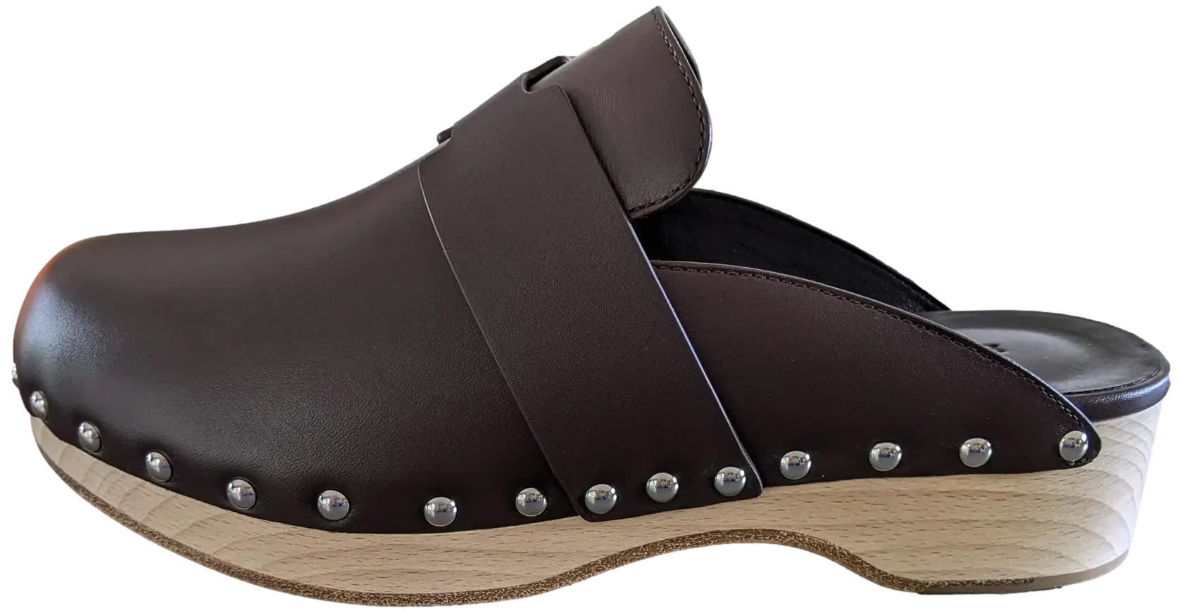 Hermes [SH13] Cafe "Mules Femme Calya"  Women Calfskin Mules Sz 37, BNIB!