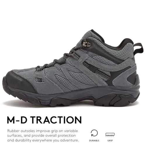 HI-TEC Ravus WP Mid Waterproof Hiking Boots for Men, Lightweight Breathable Outdoor Trekking Shoes - Dark Grey, 13 Medium