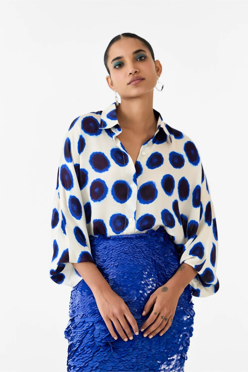INDIGO BATWING SHIRT