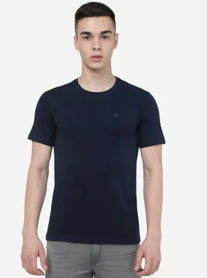 Irish Navy Blue Solid Slim Fit T-Shirt | JadeBlue