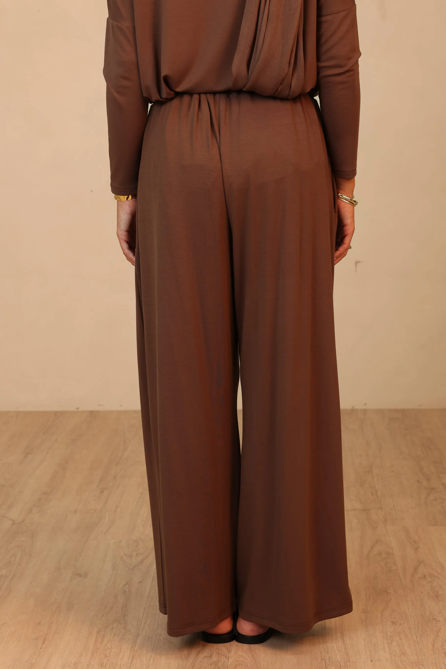 Jersey Palazzo Pants Mocha