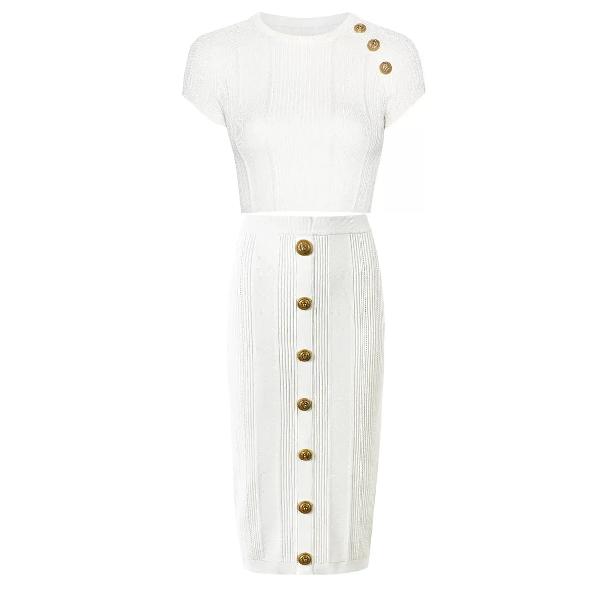 Joni Rib Knit Crop Top & Midi Skirt Set