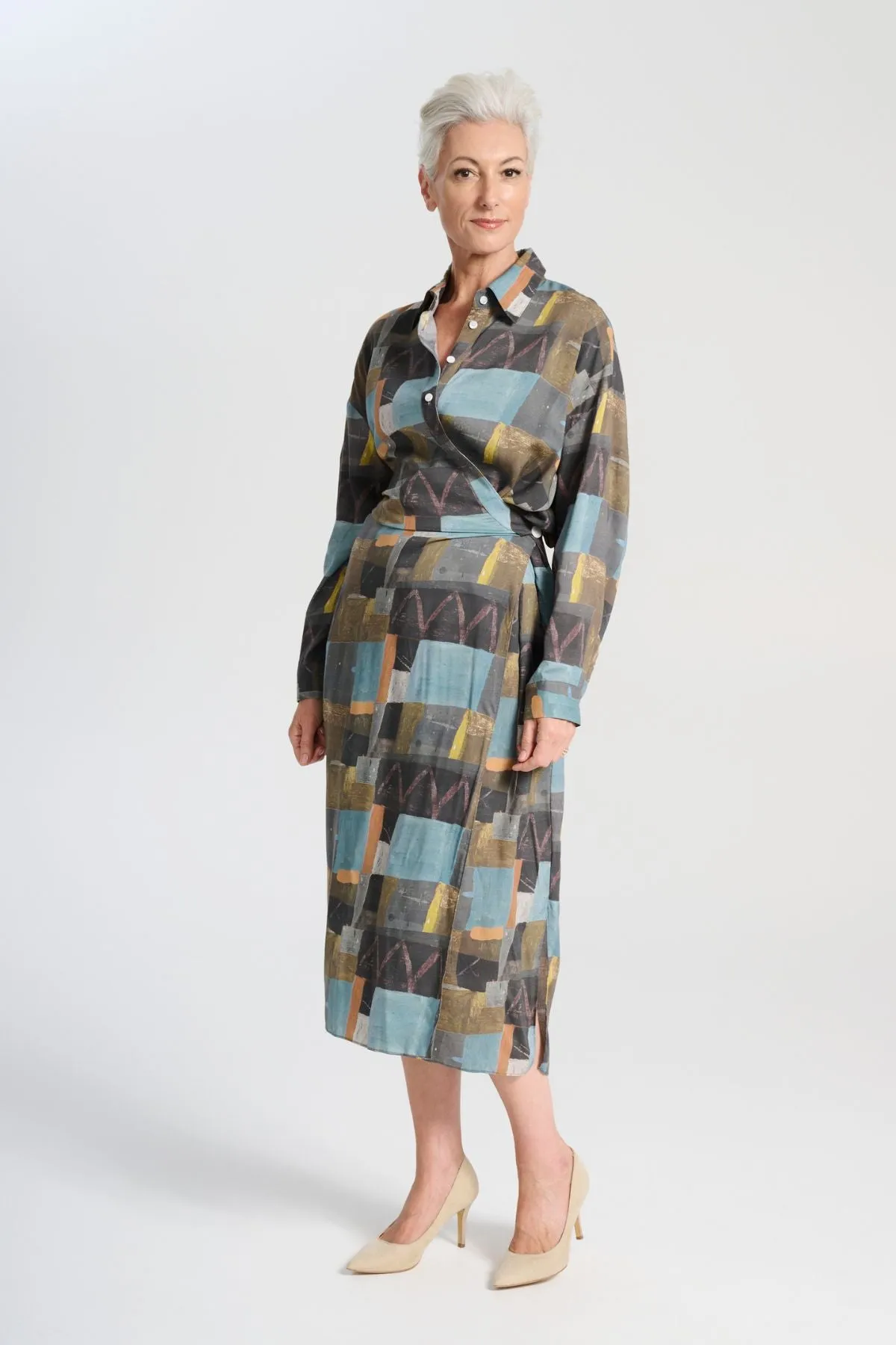 Kismet Fluido Dress Azure Soft Wash in Tencel