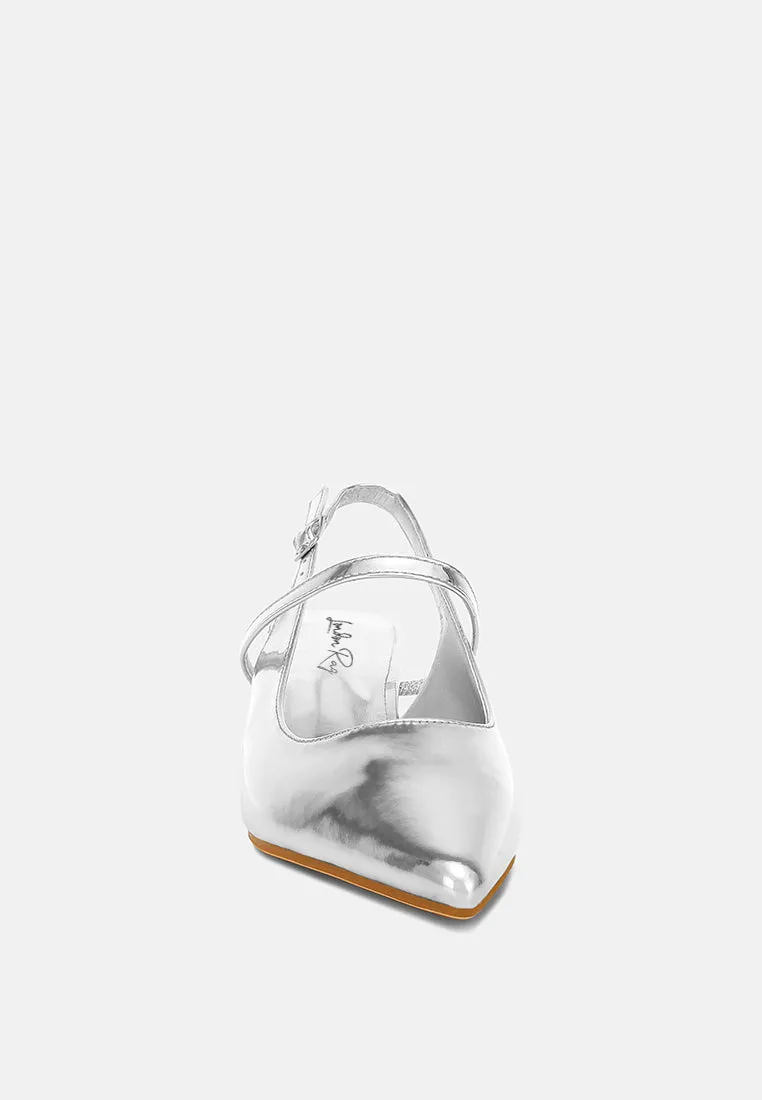 Kitten Heel Slingback Sandals By MODE