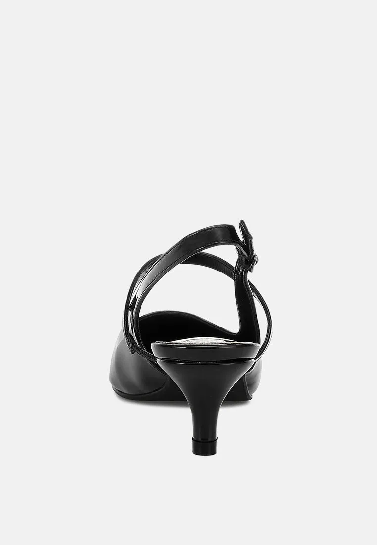 Kitten Heel Slingback Sandals By MODE