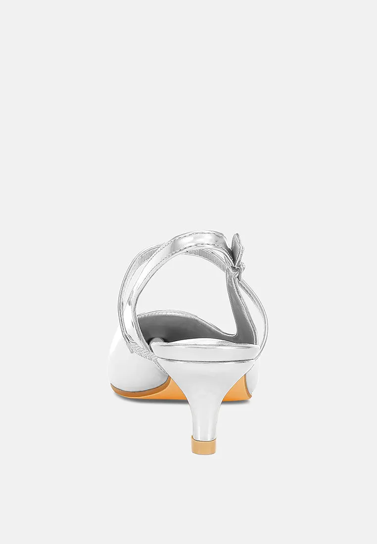 Kitten Heel Slingback Sandals By MODE