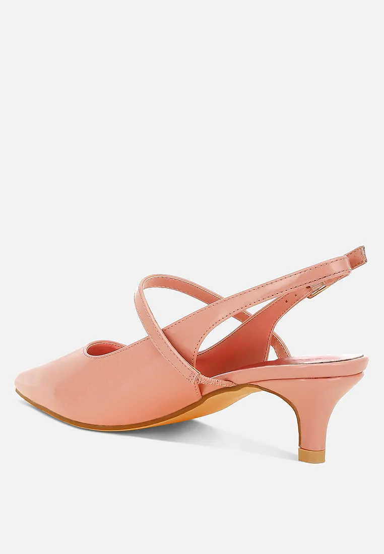 Kitten Heel Slingback Sandals By MODE