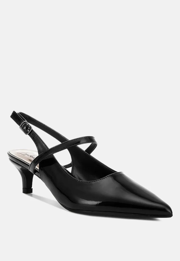Kitten Heel Slingback Sandals By MODE