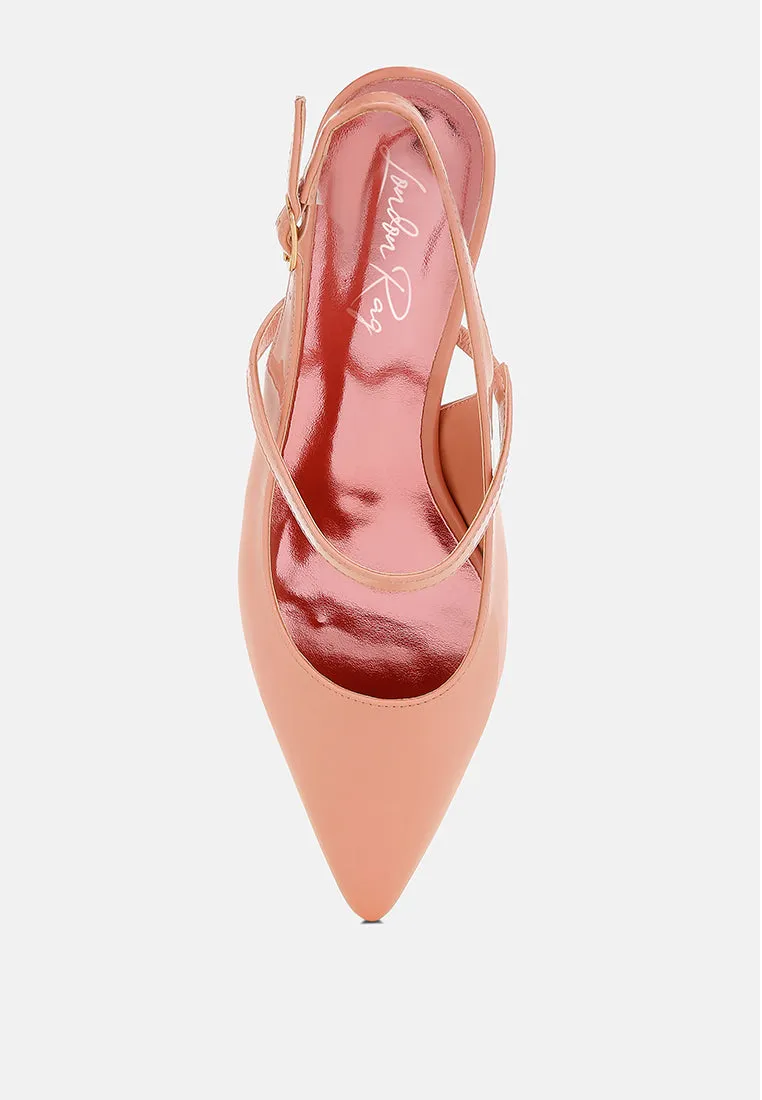 Kitten Heel Slingback Sandals By MODE