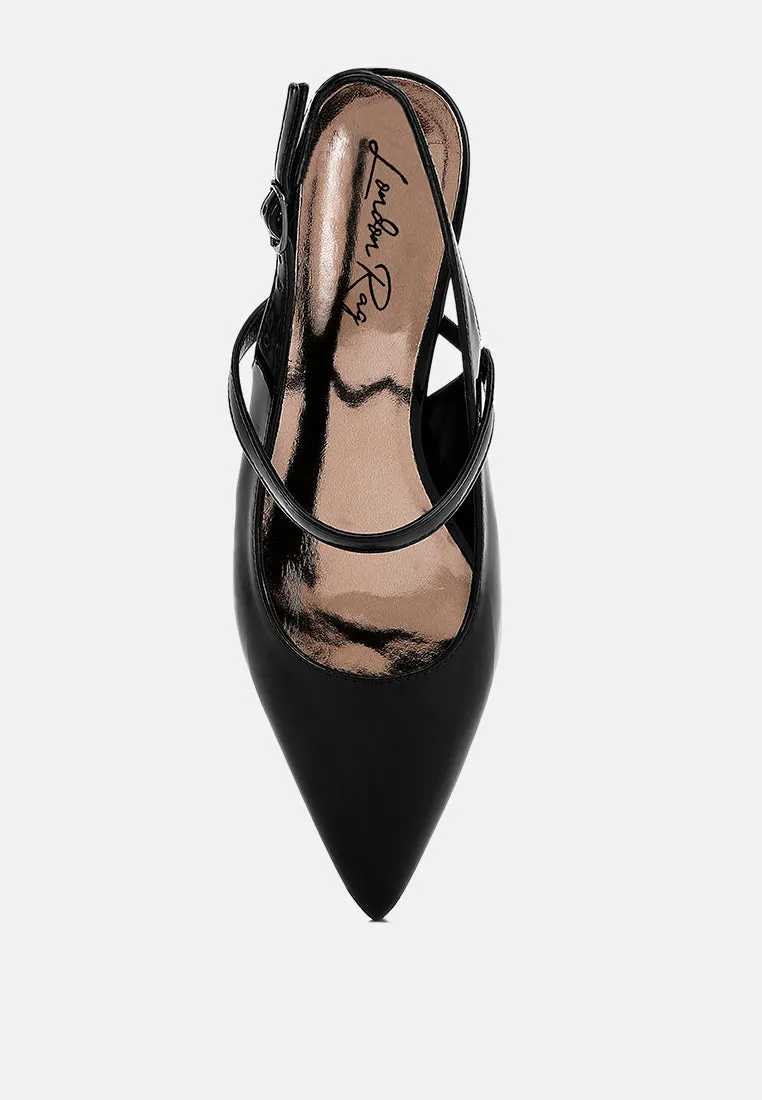 Kitten Heel Slingback Sandals By MODE