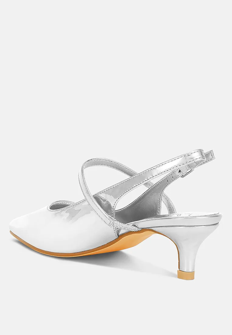 Kitten Heel Slingback Sandals By MODE