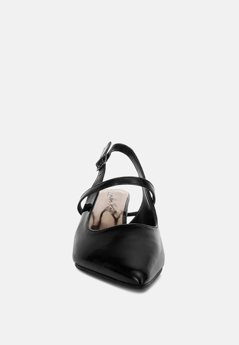 Kitten Heel Slingback Sandals By MODE