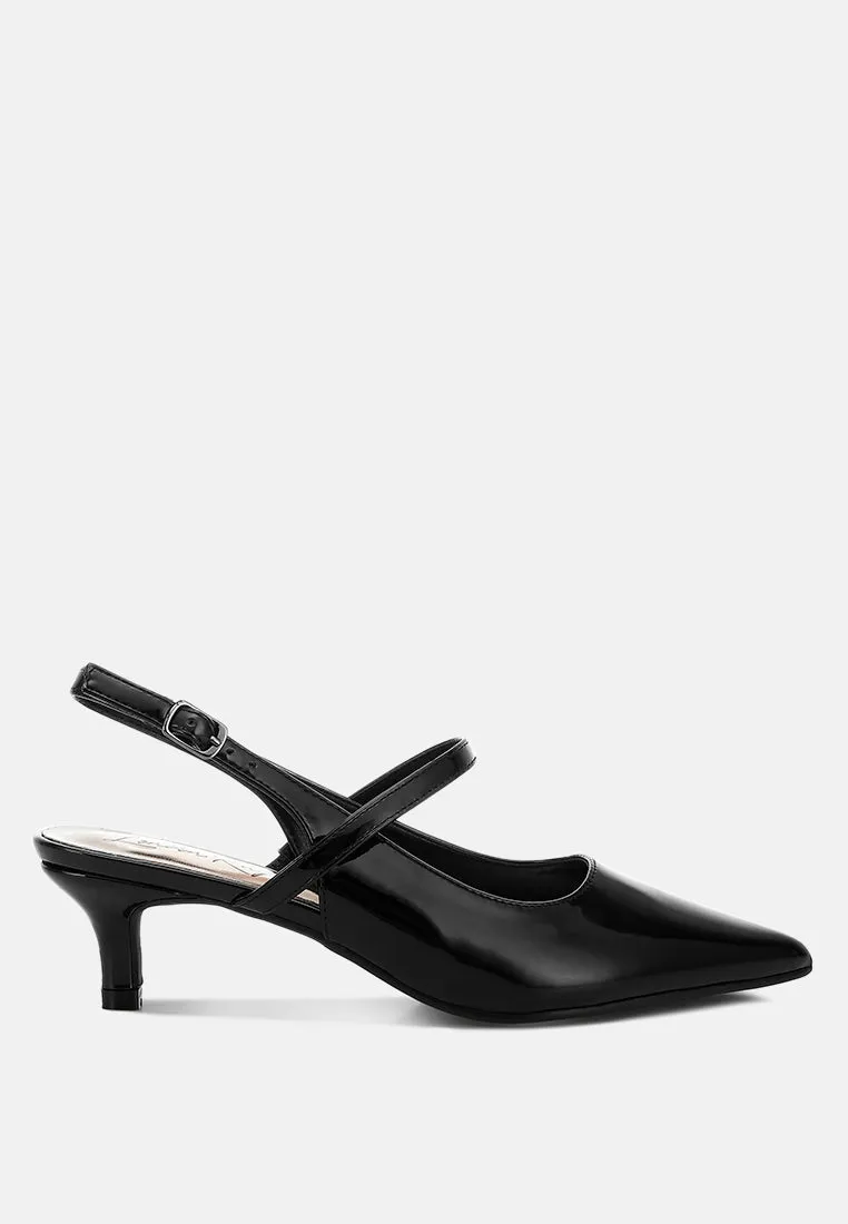 Kitten Heel Slingback Sandals By MODE