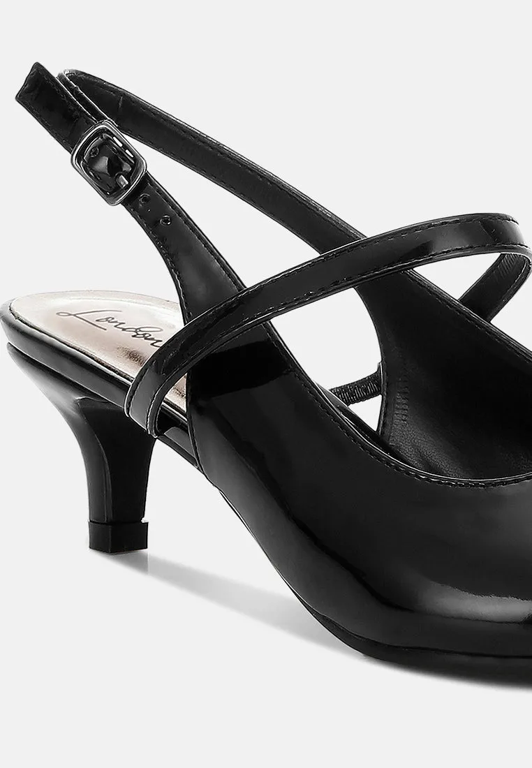 Kitten Heel Slingback Sandals By MODE