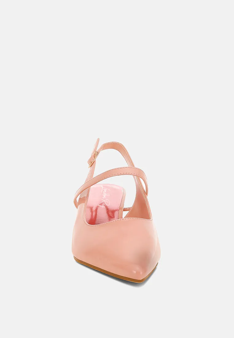 Kitten Heel Slingback Sandals By MODE