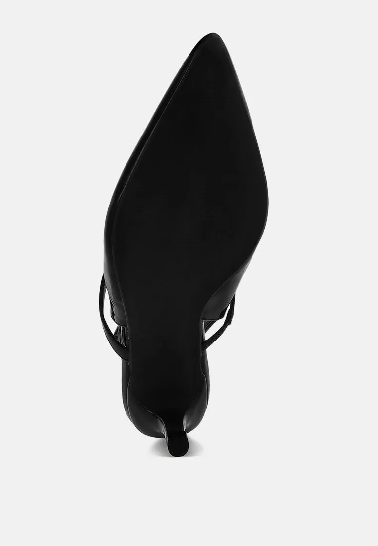 Kitten Heel Slingback Sandals By MODE