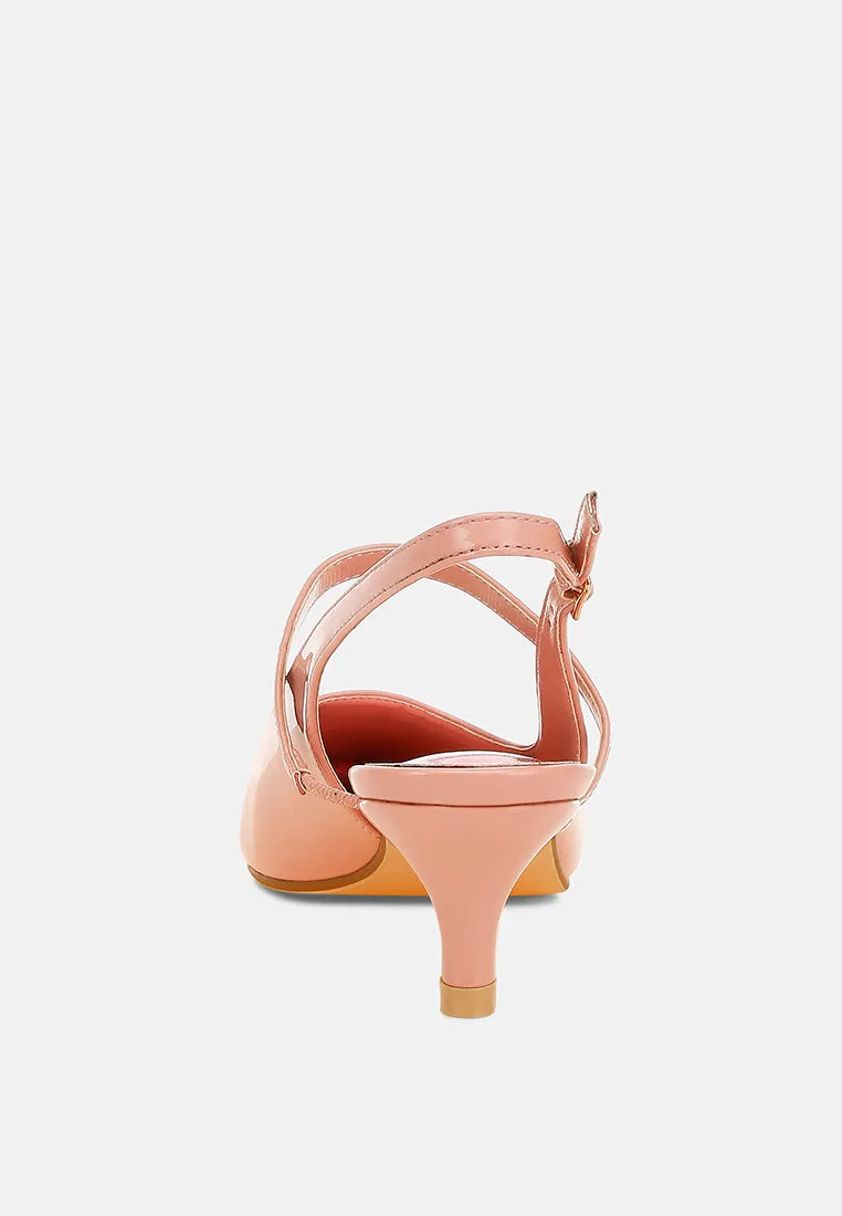 Kitten Heel Slingback Sandals By MODE