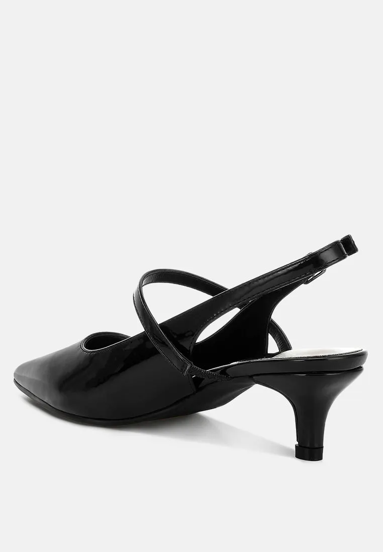 Kitten Heel Slingback Sandals By MODE