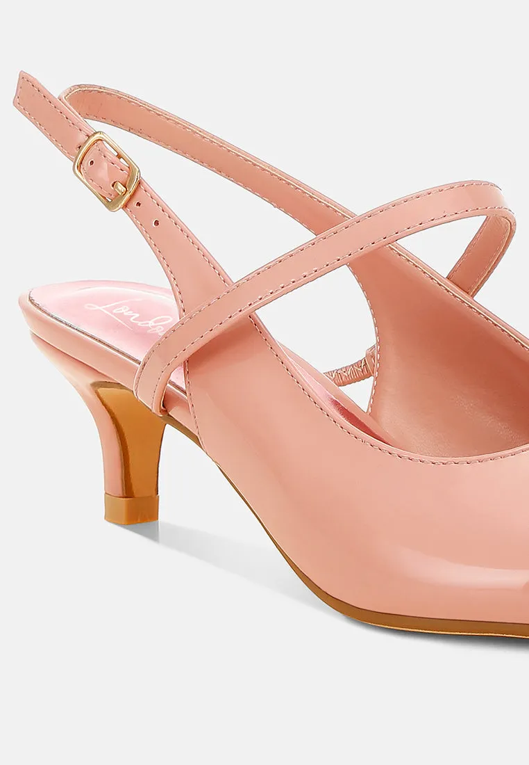 Kitten Heel Slingback Sandals By MODE