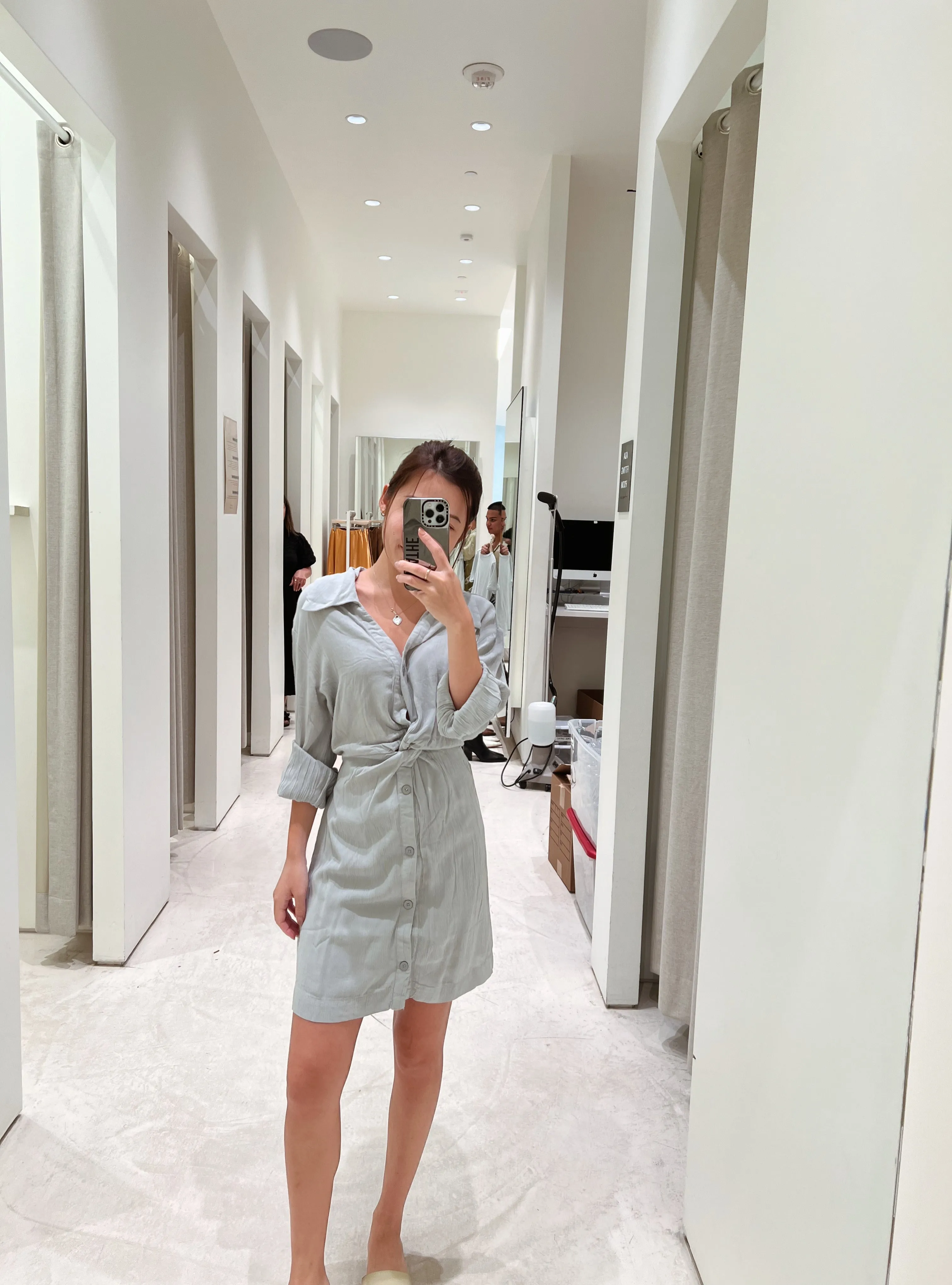 Knot Front Shirt Dress