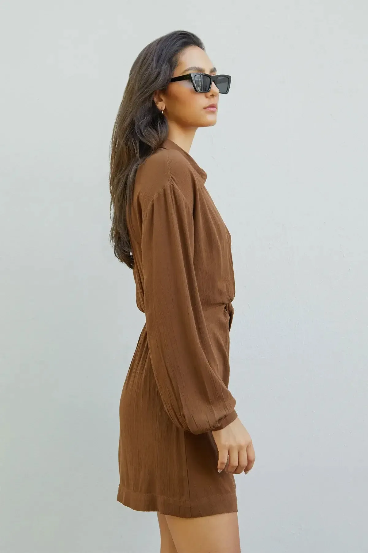 Knot Front Shirt Dress