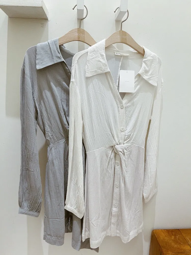 Knot Front Shirt Dress