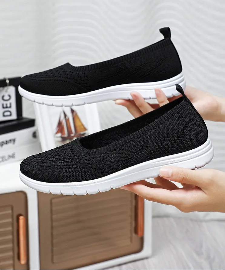 Lightweight Solid Textile Slip-On Sneakers with Memory Foam Comfort