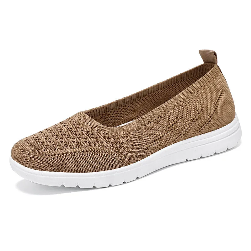 Lightweight Solid Textile Slip-On Sneakers with Memory Foam Comfort