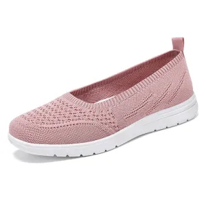 Lightweight Solid Textile Slip-On Sneakers with Memory Foam Comfort