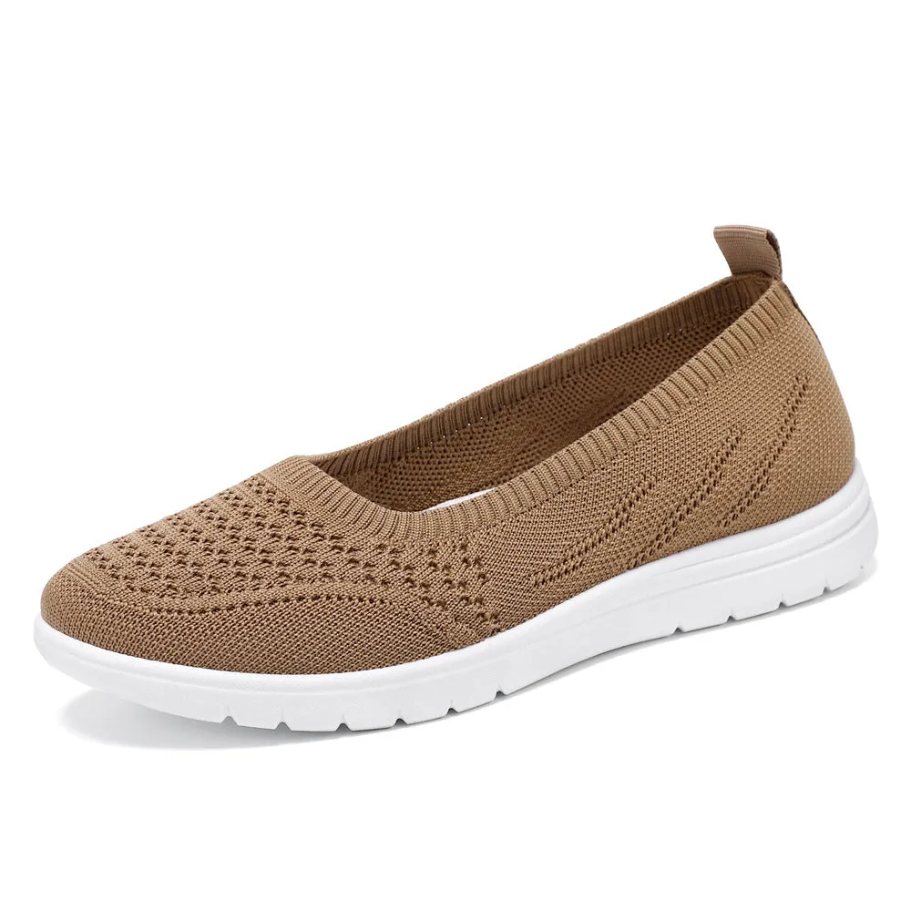 Lightweight Solid Textile Slip-On Sneakers with Memory Foam Comfort