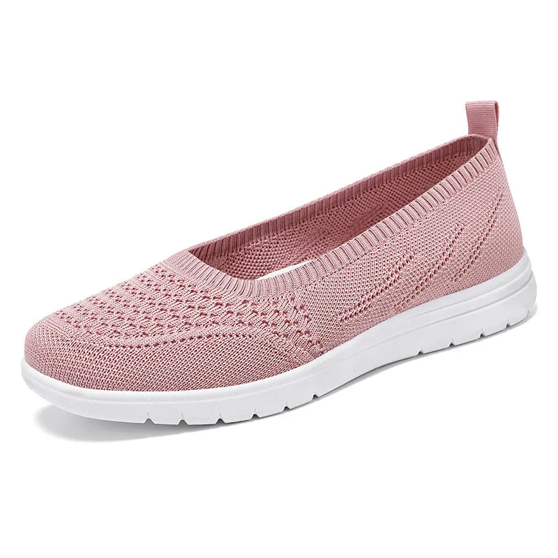 Lightweight Solid Textile Slip-On Sneakers with Memory Foam Comfort