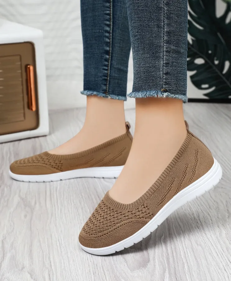 Lightweight Solid Textile Slip-On Sneakers with Memory Foam Comfort