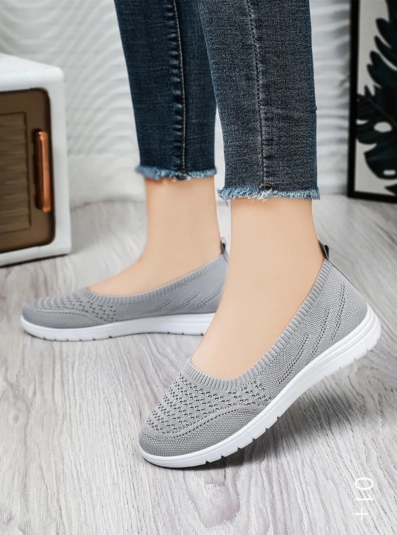 Lightweight Solid Textile Slip-On Sneakers with Memory Foam Comfort