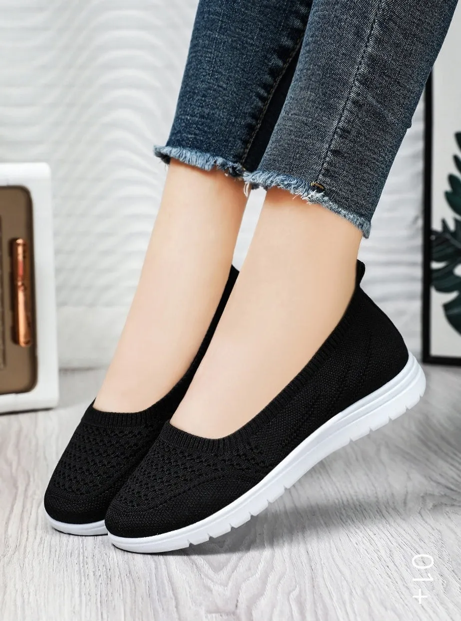 Lightweight Solid Textile Slip-On Sneakers with Memory Foam Comfort