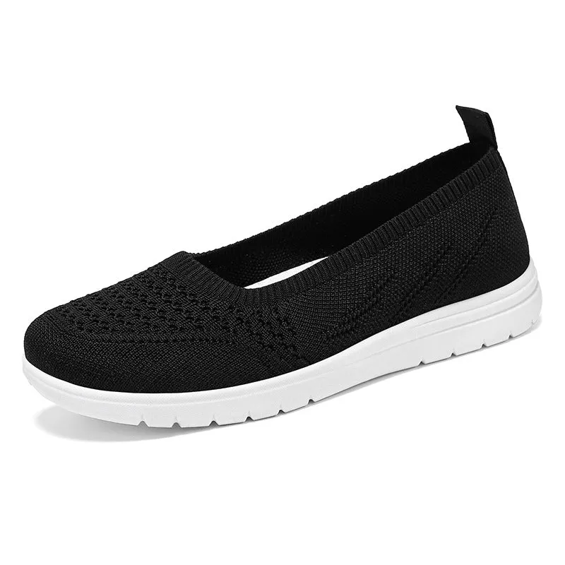 Lightweight Solid Textile Slip-On Sneakers with Memory Foam Comfort