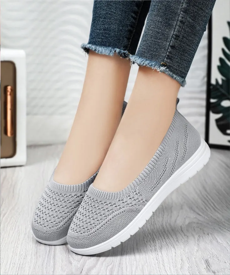 Lightweight Solid Textile Slip-On Sneakers with Memory Foam Comfort