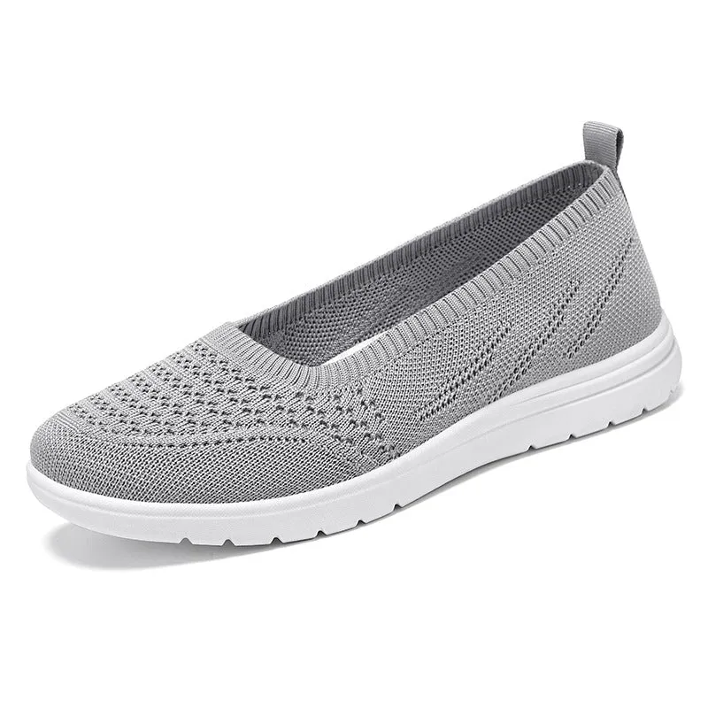 Lightweight Solid Textile Slip-On Sneakers with Memory Foam Comfort