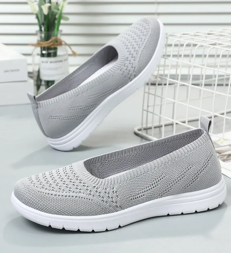 Lightweight Solid Textile Slip-On Sneakers with Memory Foam Comfort