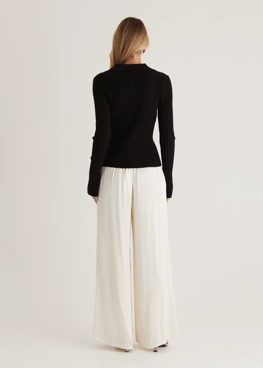 Lucie Knit Top - Black