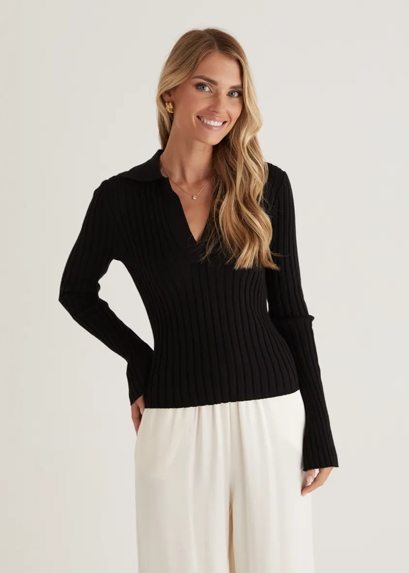 Lucie Knit Top - Black