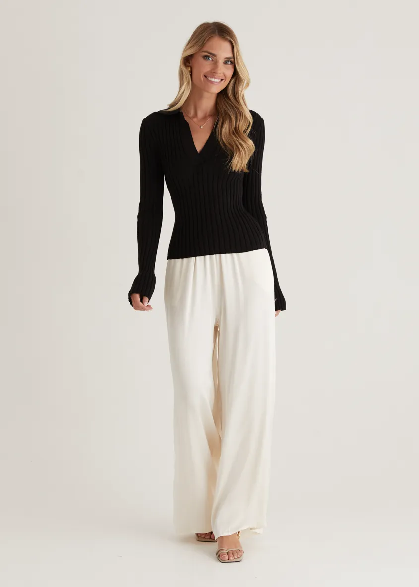 Lucie Knit Top - Black