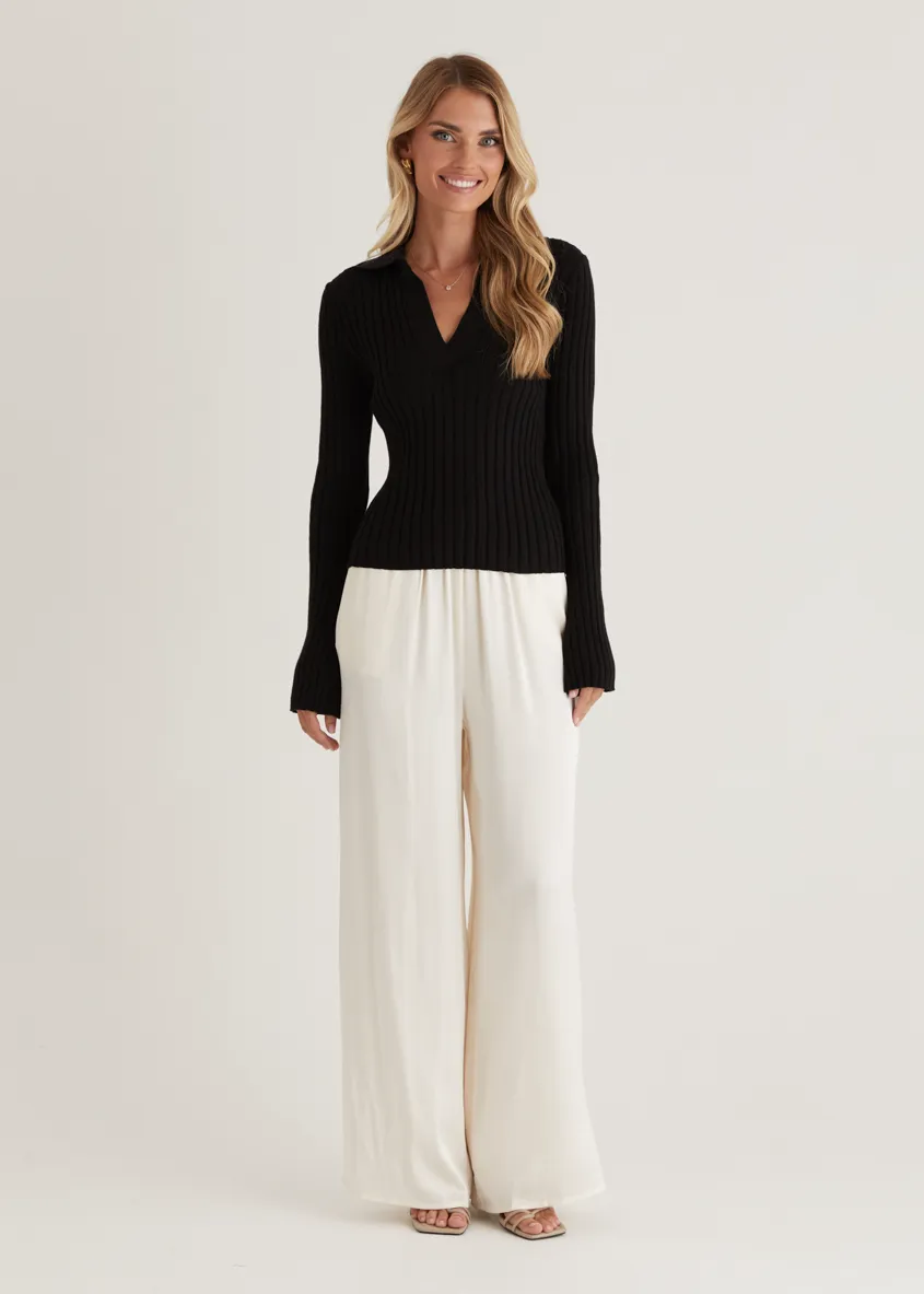 Lucie Knit Top - Black