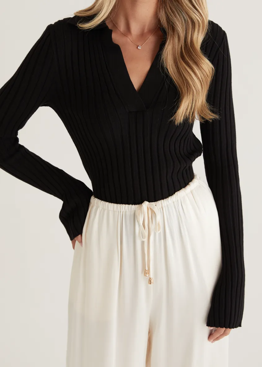 Lucie Knit Top - Black